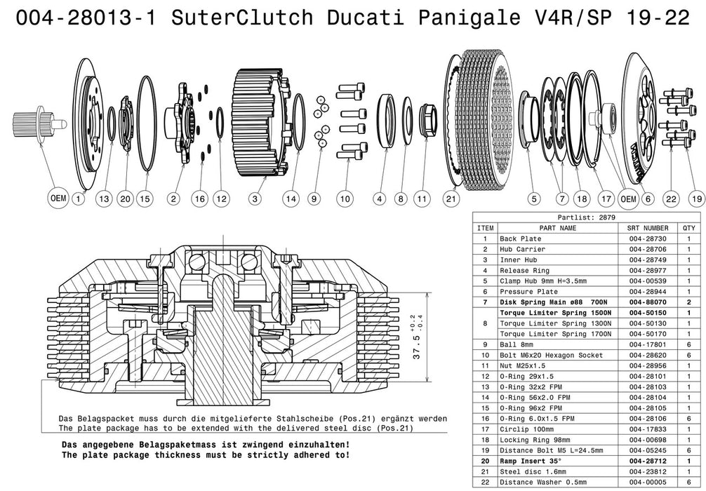 SuterClutch '19-'22 Ducati Panigale V4R / SP