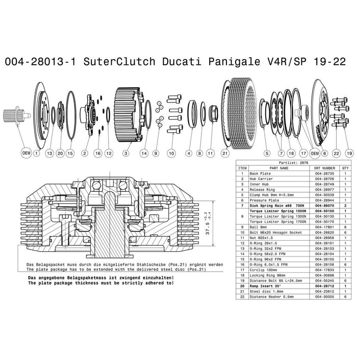 SuterClutch '19-'22 Ducati Panigale V4R / SP