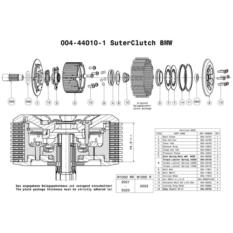 SuterClutch '21-'23 BMW M1000RR
