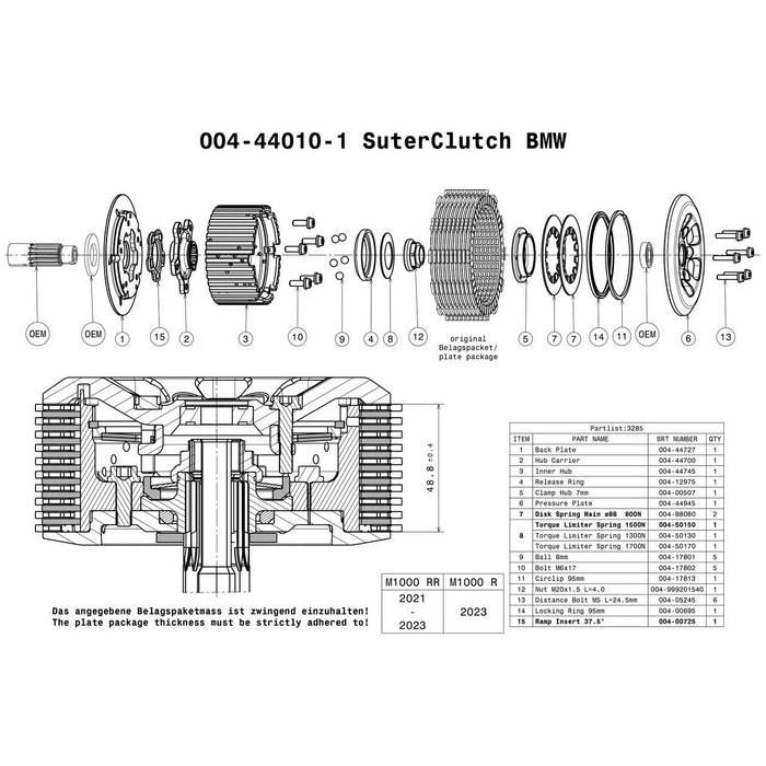 SuterClutch '21-'23 BMW M1000RR