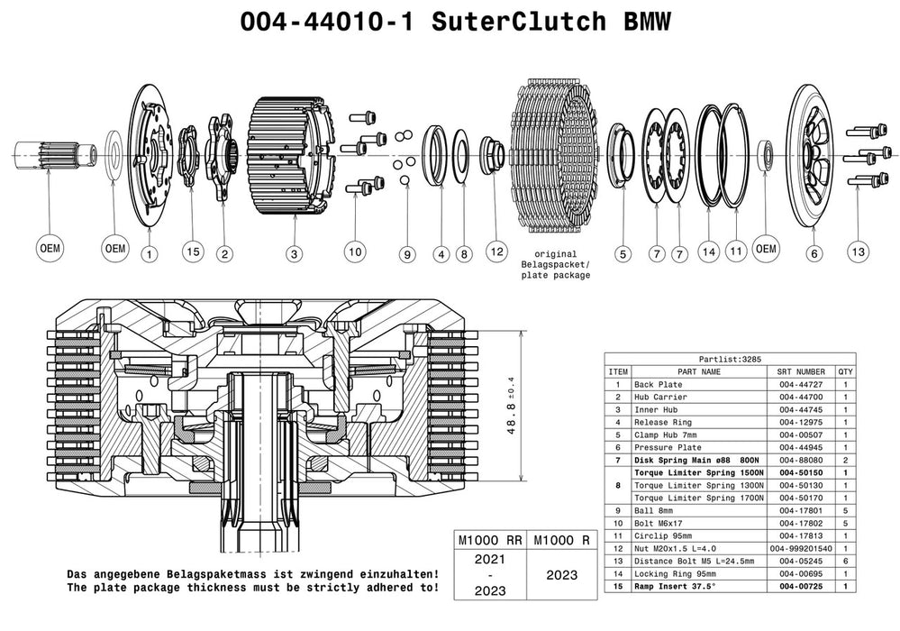 SuterClutch '21-'23 BMW M1000RR