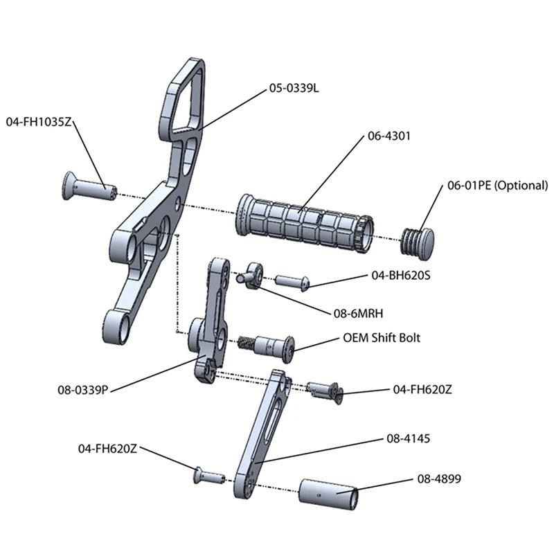 Woodcraft '08 -'16 Honda CBR 1000RR Rearsets