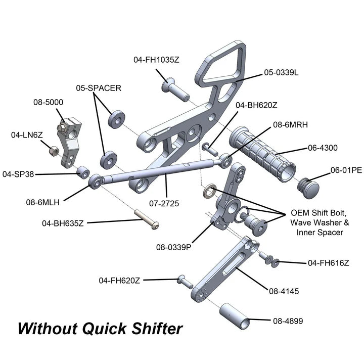 Woodcraft '17 -'25 Honda CBR 1000RR Rearsets