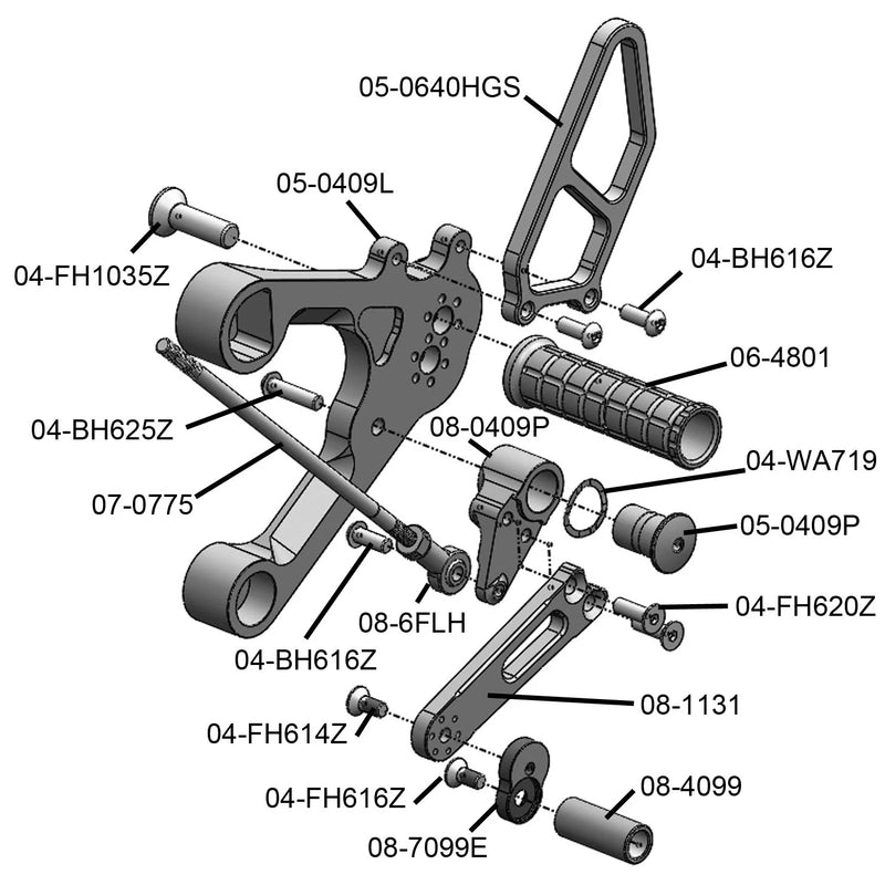 Woodcraft '18 -'20 Yamaha MT-09 / '14 -'17 FZ-09  Rearsets