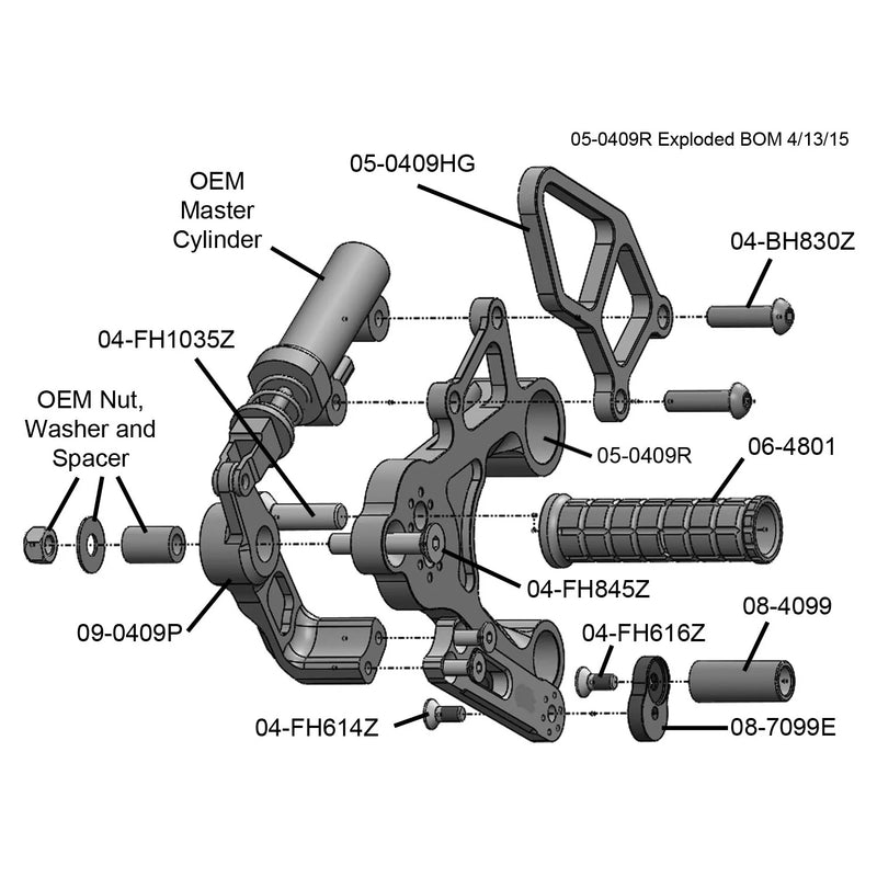 Woodcraft '18 -'20 Yamaha MT-09 / '14 -'17 FZ-09  Rearsets