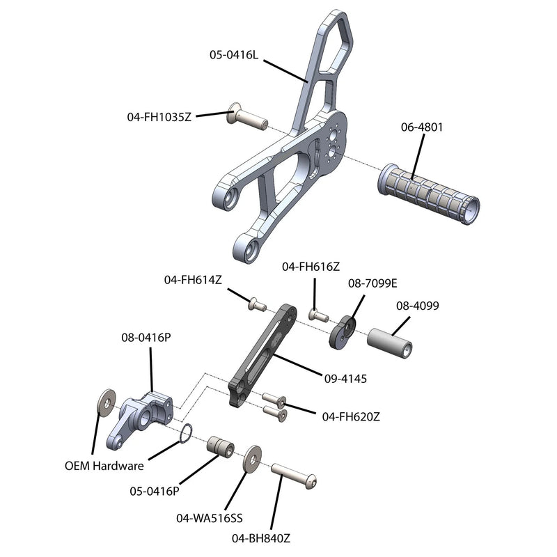 Woodcraft '17 -'21 Yamaha MT-10 / '17 FZ-10  Rearsets