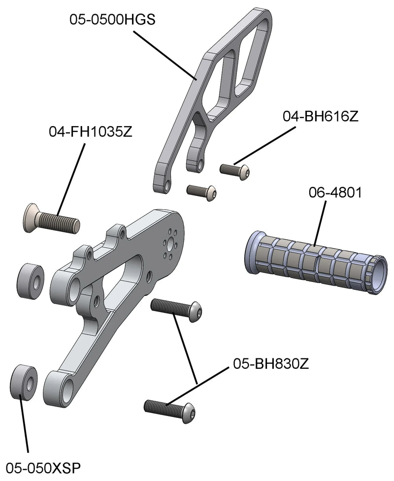 Woodcraft '06 -'12 Triumph 675 / R Rearsets - GP Shift w/o or with QS - RACE ONLY (No Side Stand)