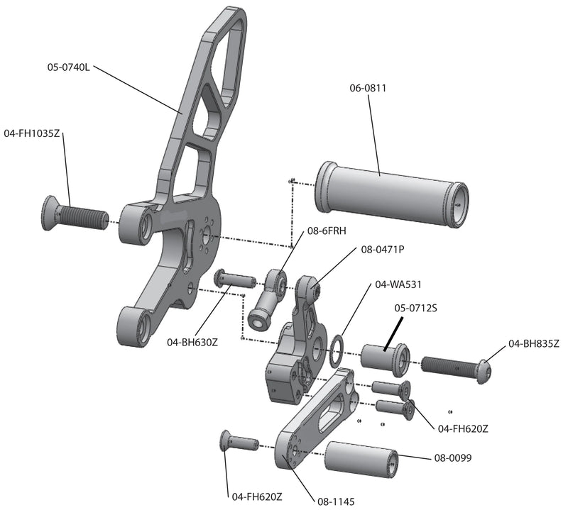 Woodcraft '15 -'20 Aprilia RSV4 Tuono V4 / RF / RR Rearsets - STD Shift or GP