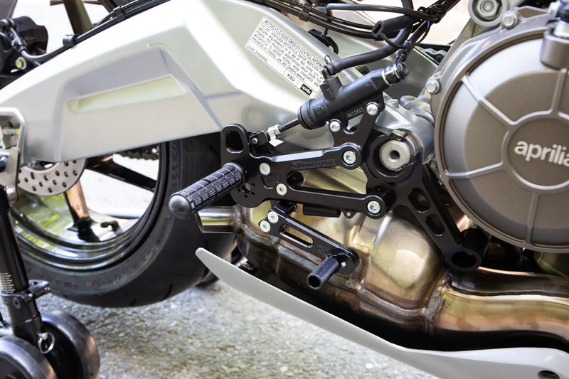 Woodcraft '21 -'26 Aprilia Tuono 660 / RS660 Rearset Kit Complete W/Pedals