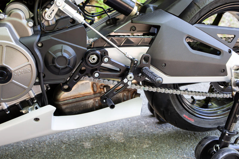 Woodcraft '21 -'26 Aprilia Tuono 660 / RS660 Rearset Kit Complete W/Pedals