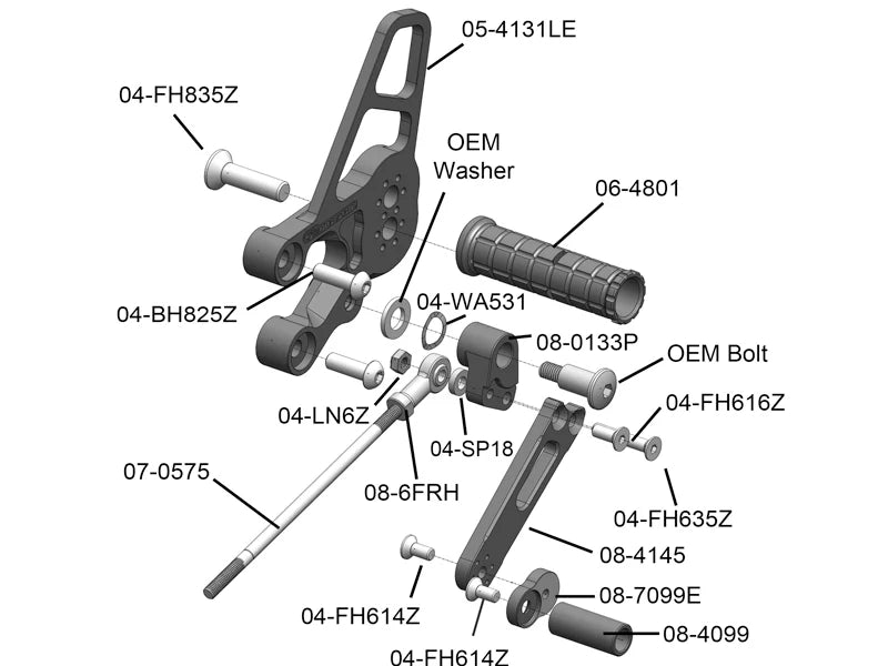 Woodcraft '13 -'17 Kawasaki Ninja 300 Rearsets