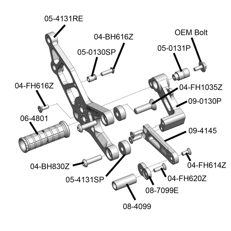 Woodcraft '13 -'17 Kawasaki Ninja 300 Rearsets