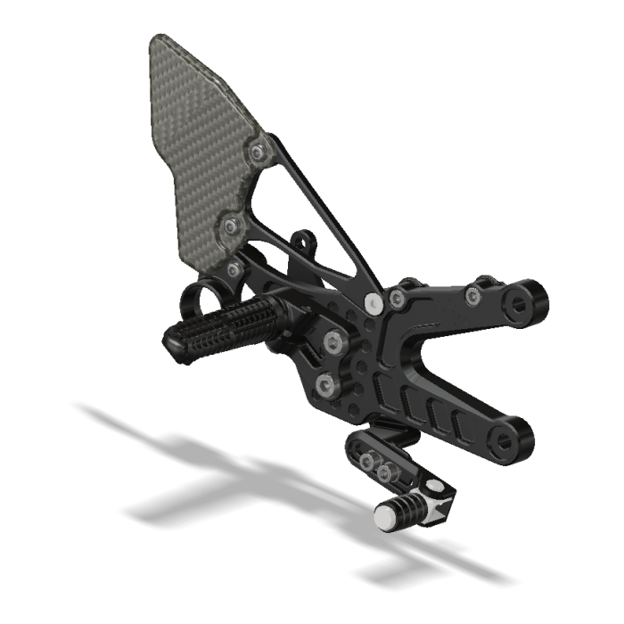 Attack Rear Set Kit, 06+ Yamaha R6 (Carbon Heel Guards)