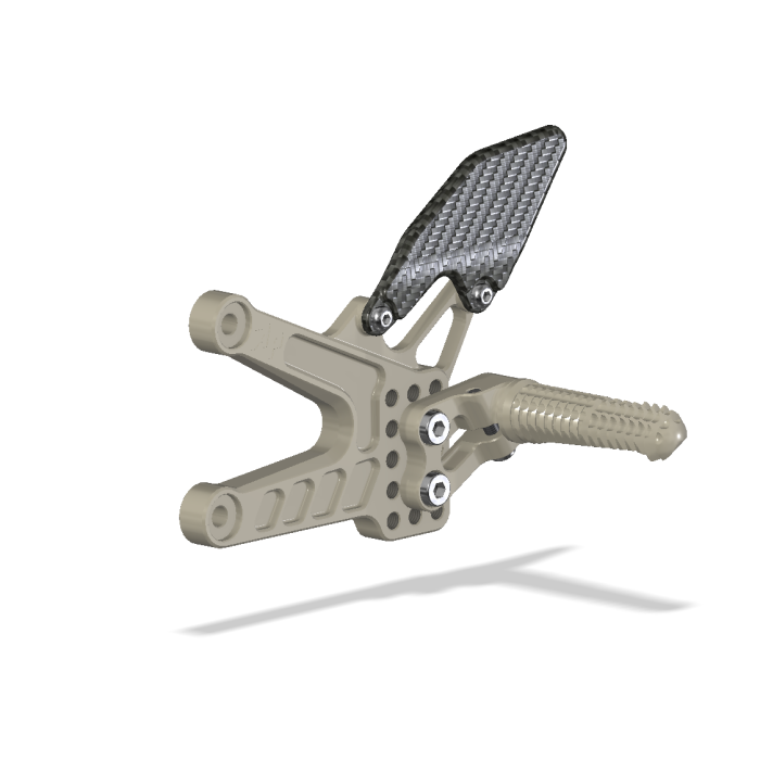 Attack Rear Set Kit, 06+ Yamaha R6 (Carbon Heel Guards)