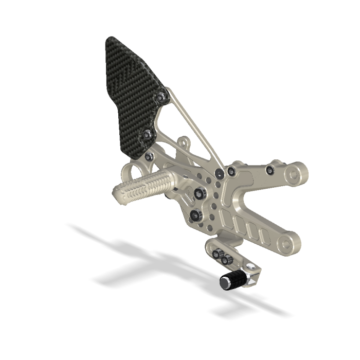 Attack Rear Set Kit, 06+ Yamaha R6 (Carbon Heel Guards)