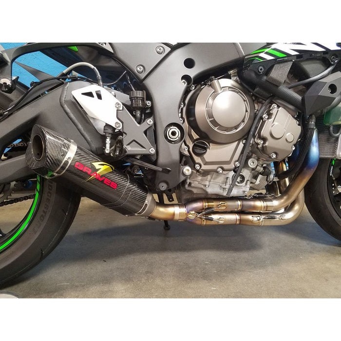 Sistema de escape completo de montaje bajo LINK Kawasaki WORKS ZX10R '16-'20 de Graves Motorsports