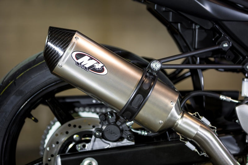 M4 Race Full System with Carbon / Polished /  Titanium Canister '17-'23 Suzuki SV650/X