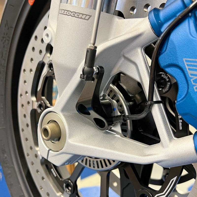 Kit de montaje de sensor de horquilla delantera 150/175 mm para BMW S 1000 RR 2019+ (K67) y M 1000 RR 2021+ (K66)