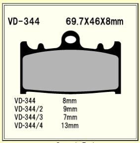 VESRAH RJL Racing Brake Pad SUZUKI/KAWASAKI VD-344RJL (SEE FITMENT BELOW)