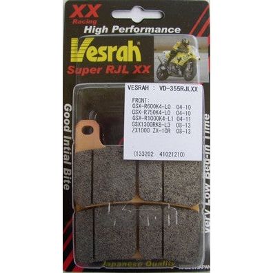 Pastilla de freno de carreras VESRAH RJL KAWASAKI/SUZUKI VD-355RJL (VER AJUSTE A CONTINUACIÓN)
