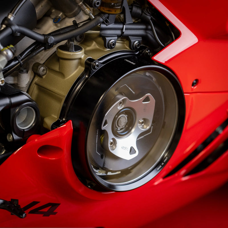 Rizoma Clear Clutch Cover Kit for '18- '26 Ducati Panigale V4 / V4S
