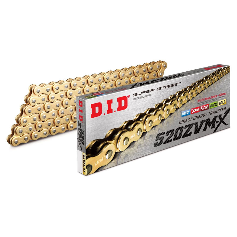 Cadena sellada con aro X DID 520 ZVM-X Gold - 120 eslabones