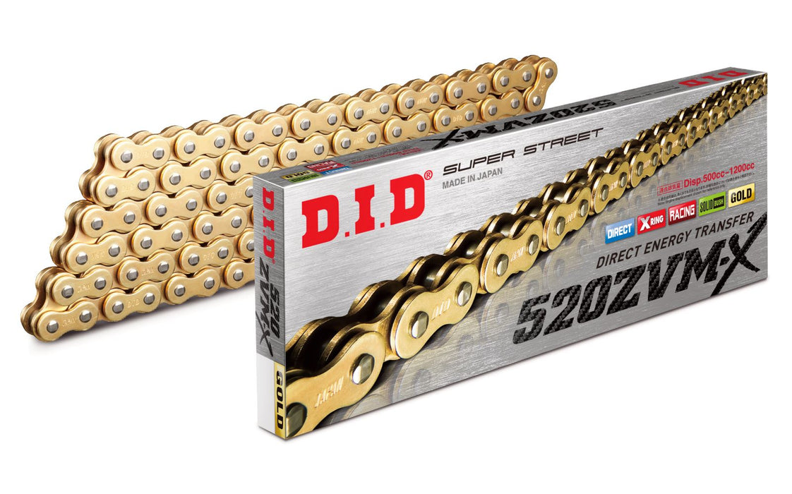 D.I.D. 520 ZVM-X Gold X-ring Sealed Chain - 120 link