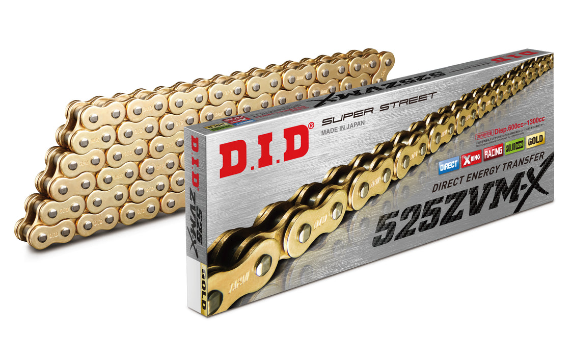 D.I.D. 525 ZVMX-2 Gold Plated X-Ring Chain - 120 Link