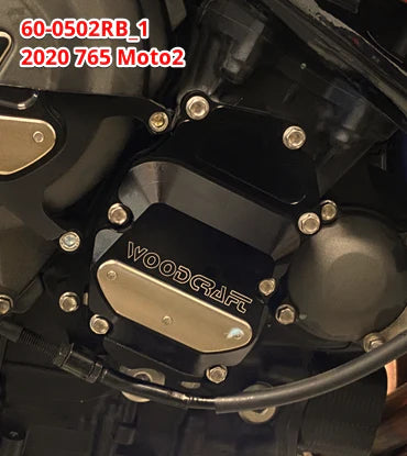 Woodcraft '13 -'17 Triumph Daytona 675 / '17 -'23 Street Triple / '20 '23 765 Moto2 RHS Crank/Ignition Trigger Cover w/ Skid Pad