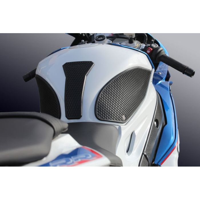 BMW  S1000 RR / HP 4  ('08 -'19 ) S1000 R ('08-'20) SnakeSkin Tank Grips: Free Center Tank Protector 2 Included