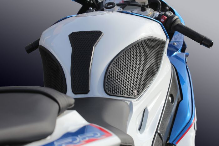 BMW  S1000 RR / HP 4  ('08 -'19 ) S1000 R ('08-'20) SnakeSkin Tank Grips: Free Center Tank Protector 2 Included