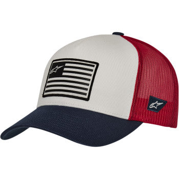 Alpinestars Flag Snapback Hat - White/Navy/Red - One Size