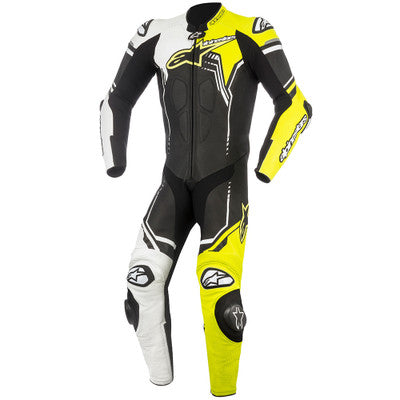 ALPINESTARS GP Plus v2 1-Piece Leather Suit - Black/White/Yellow Fluorescent