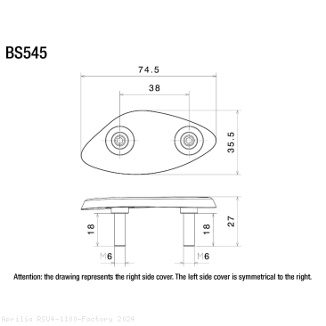 Placas de bloqueo de espejos RIZOMA '20-'24 Aprilia RS 660 / RSV4