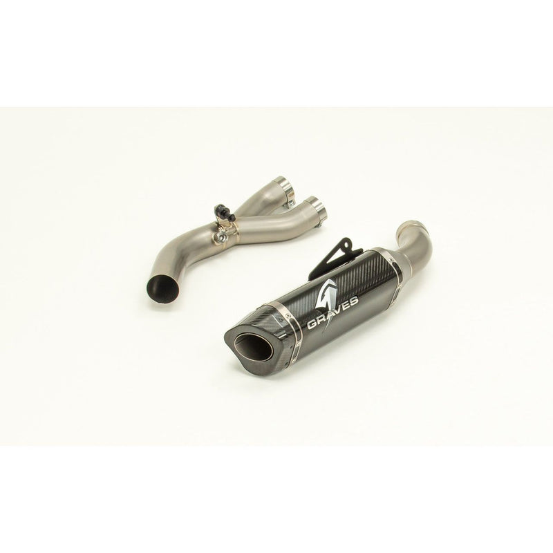 Graves '15-'24 Yamaha R1 Cat Eliminator Titanium/Carbon Exhaust