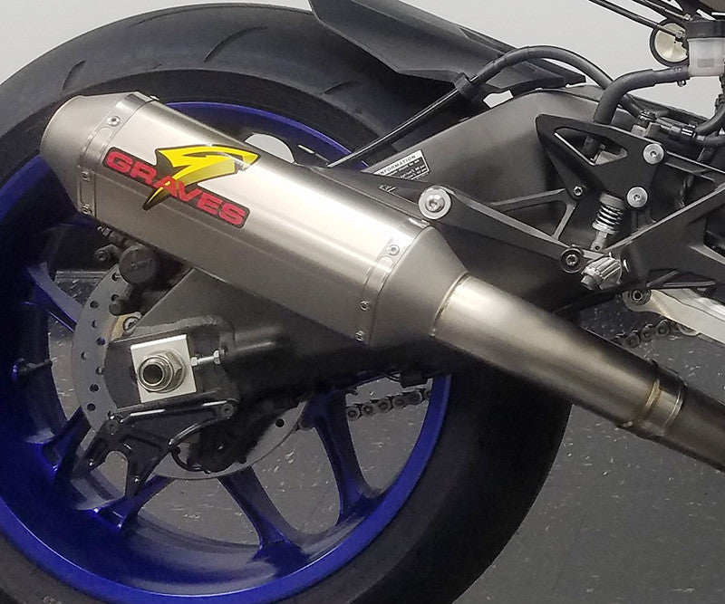 Graves '15-'24 Yamaha R1 Full Titanium Exhaust System with Carbon or Titanium Silencer