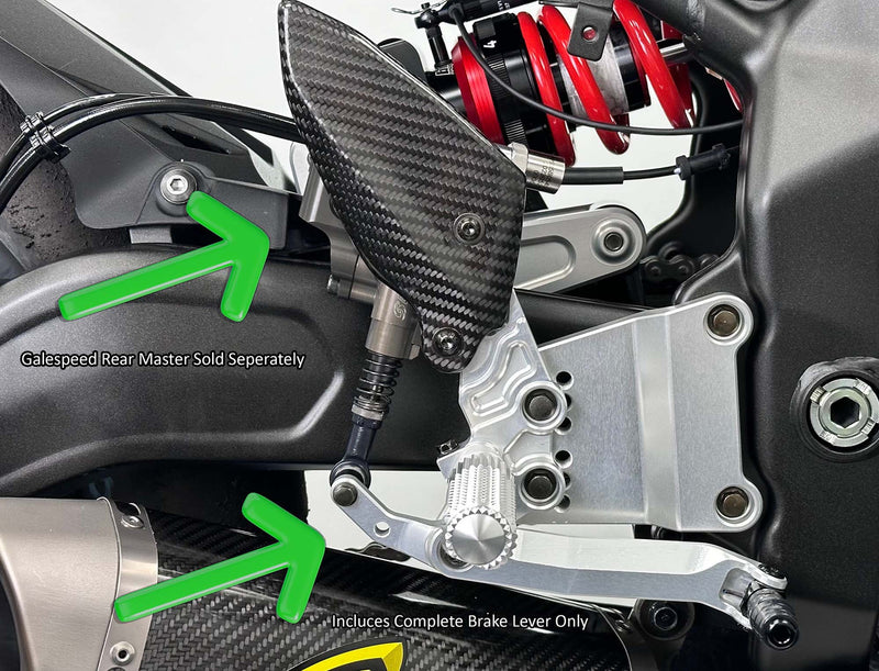 Graves Kawisaki '23 -'26 ZX-4RR / ZX-4R Brake Lever Upgrade for Galespeed Rear Master