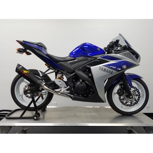 Sistema de escape eliminador de catalizador para Yamaha R3 de Graves '15-'23 