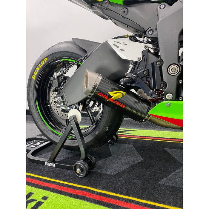 Escape deslizante de carbono Graves '19-'24 para Kawasaki ZX-6R Cat-Back