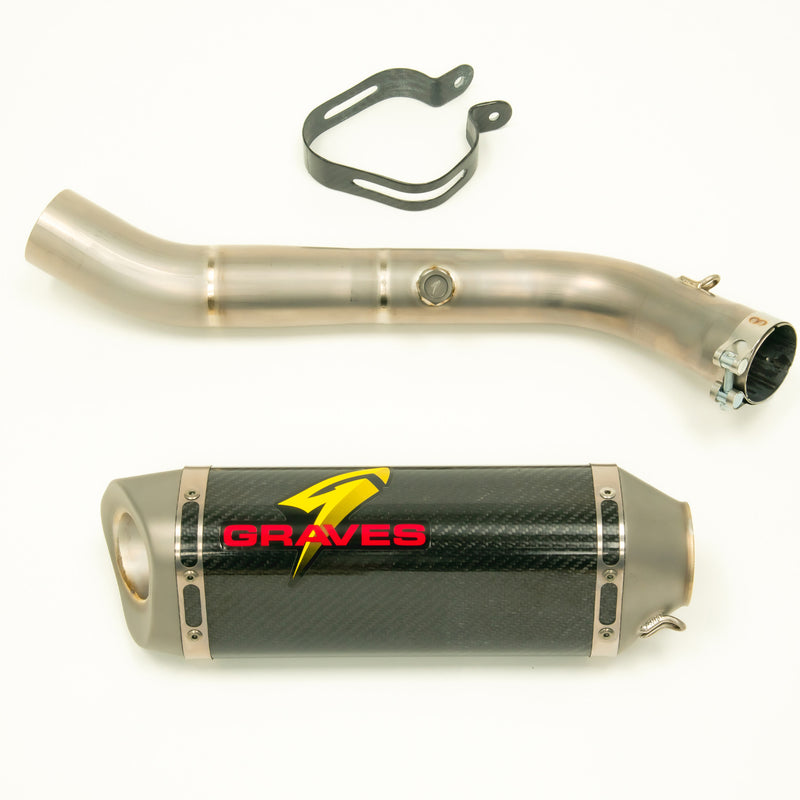 Graves Motorsports '16 -'20 Kawasaki ZX10r Carbon WORKS Cat Eliminator Exhaust