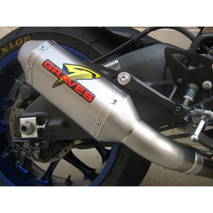 Escape de titanio/carbono con eliminador de catalizador para Yamaha R1 de Graves, años 15 a 24