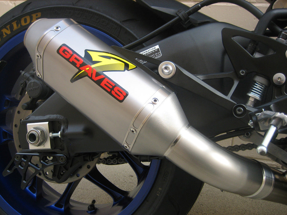 Graves '15-'24 Yamaha R1 Cat Eliminator Titanium/Carbon Exhaust