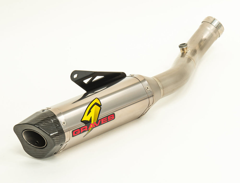 Graves '17-'20 Aprilia RSV4 Cat Eliminator Carbon or Titanium Exhaust System