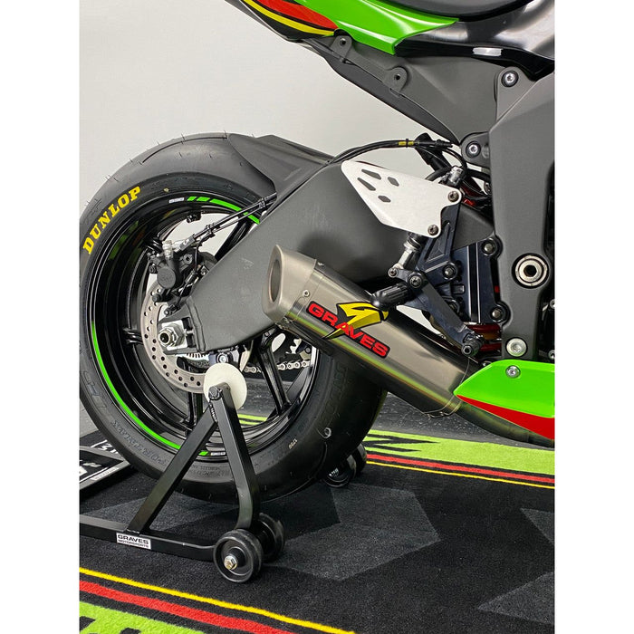 Escape deslizante de titanio Graves '19-'24 para Kawasaki ZX-6R Cat-Back