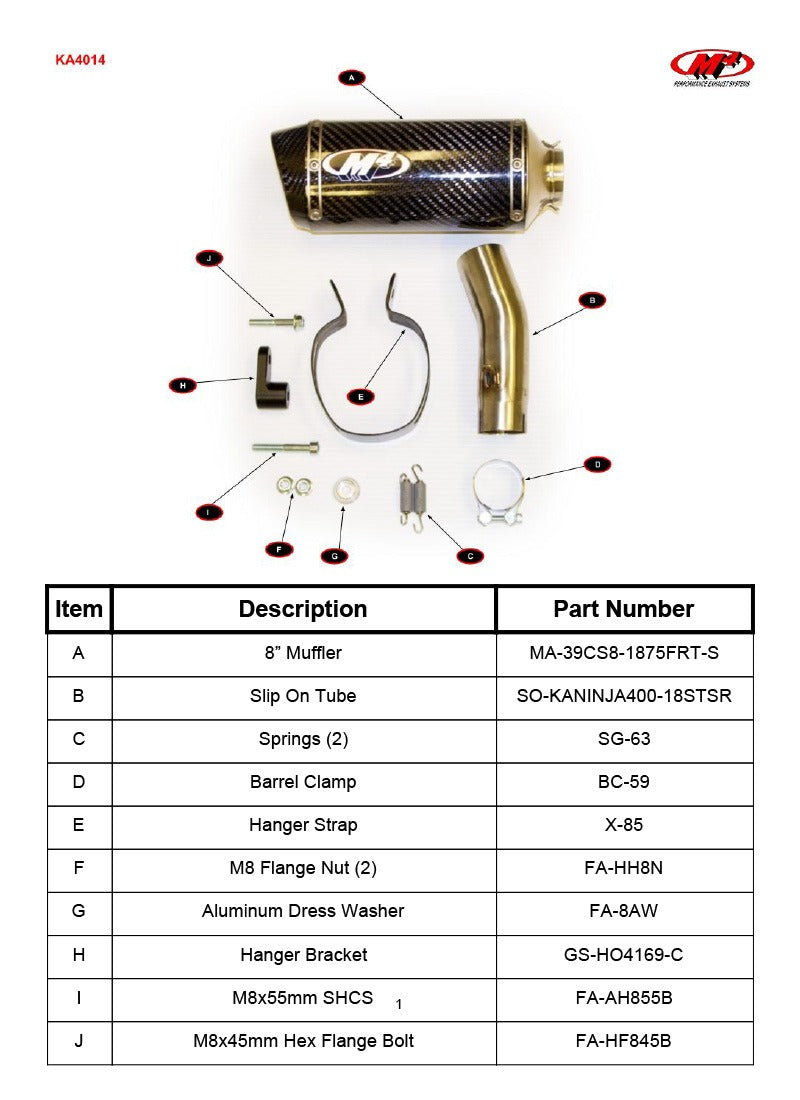 M4 Slip-0n With X96 Carbon Canister '18-'25 Kawasaki Ninja 400/500/Z