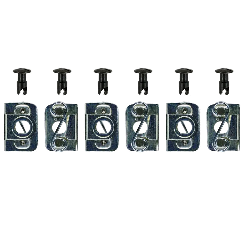 DZUS PRO (D4) 6pc: Fiberglass Bodywork,  Slot Head, S-Spring, Clip-On, Black