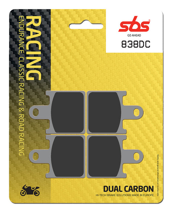 SBS Dual Carbon Brake Pads -'06 - '19 KAWASAKI ZX14 / Z1000 / CONCOURS 838DC (SEE FITMENT BELOW)