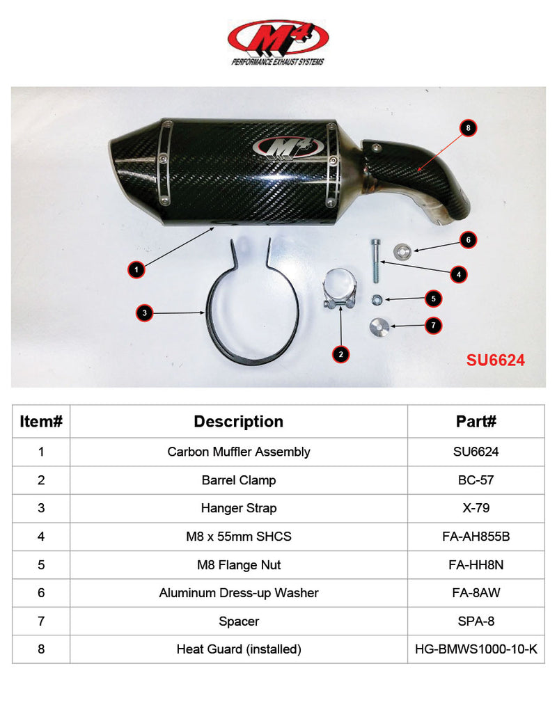 M4 Race Slip-On with Carbon / Polished /  Titanium Canister '17-'23 Suzuki SV650/X