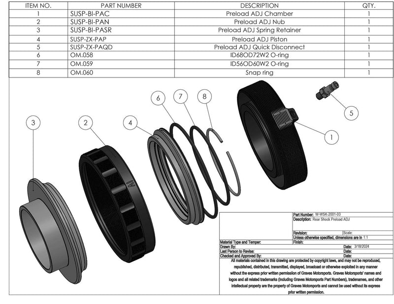 Graves Pneumatic Preload Adjuster for Bitubo Shocks
