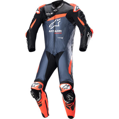 ALPINESTARS GP Plus v4 Leather Suit - Black/Red Fluo/Blue